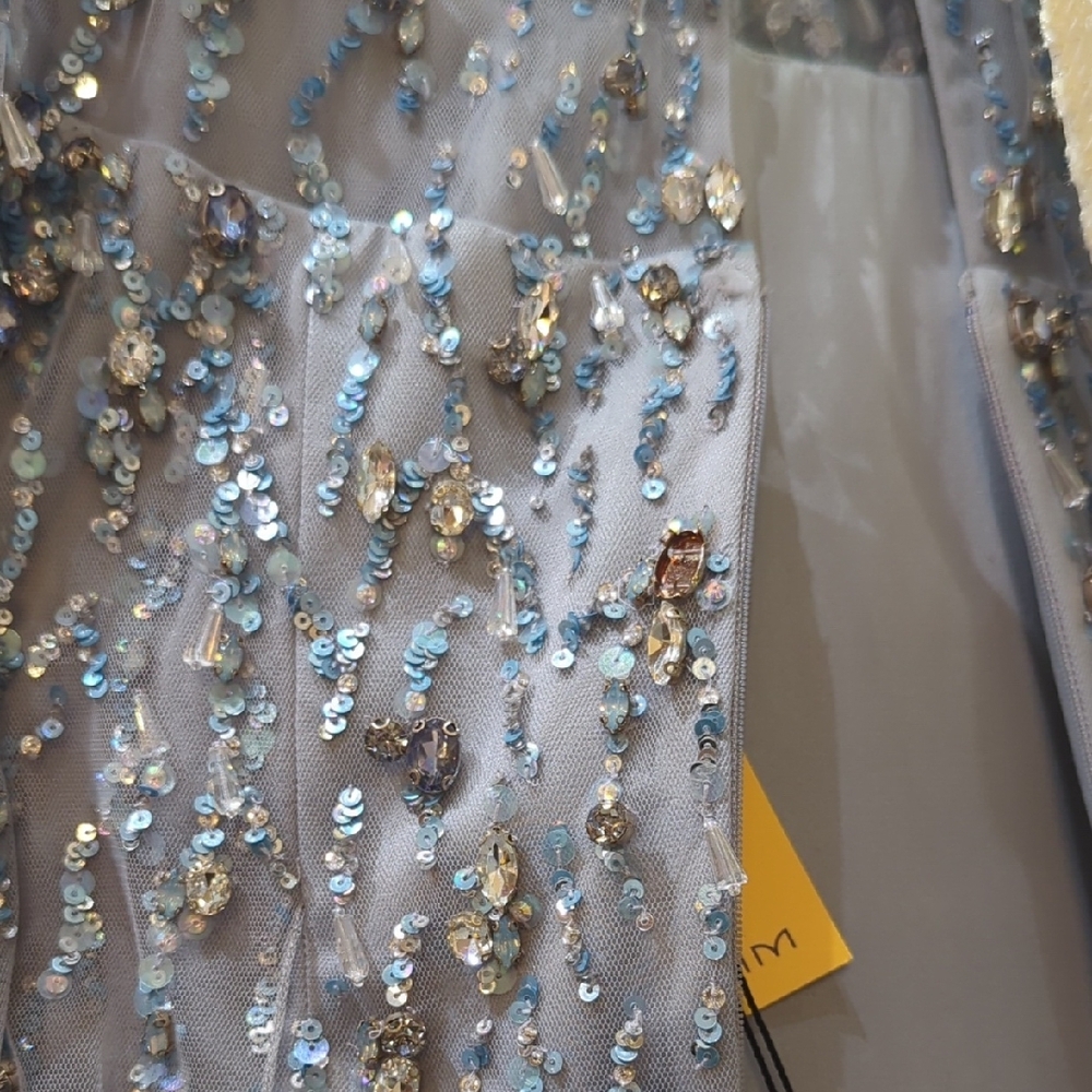 Jenny Packham Pandora Embellished Cape Dress, Gown, Blue Size 6  NWT, MSRP $5200 - Picture 16 of 16